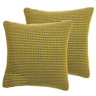Image of furn. Rowan Polyester Filled Cushions (Twin Pack), Ochre, 45 x 45cm