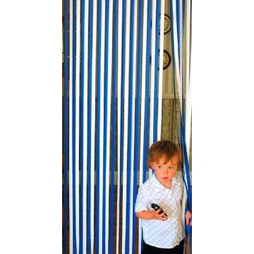 Image of Slat type Door Curtain,Bug Blind,Fly Blind,Strip Blind BLUE &amp; WHITE 80cm wide x 200cm drop