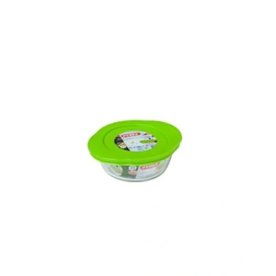 Image of Pyrex Cook &amp; Store Round Container, 0.35l (Green Lid)
