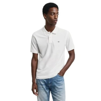 Image of GANT Men&#039;s Reg Emb Archive Shield Polo Shirt, White, S