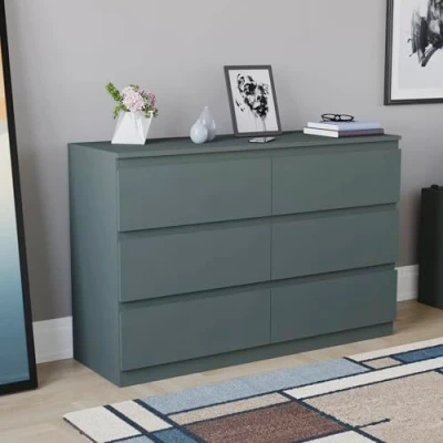 Image of Vida Designs Denver Drawer Chests (Jasper Green, 6 Drawer)