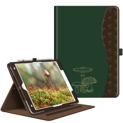 Image of Fintie Case for iPad 9th Generation 2021/8th Gen 2020/7th 2019 10.2 inch, [Corner Protection] Multi Angle View Folio Stand Protective Cover with Document Slots, Auto Sleep/Wake Mushroom