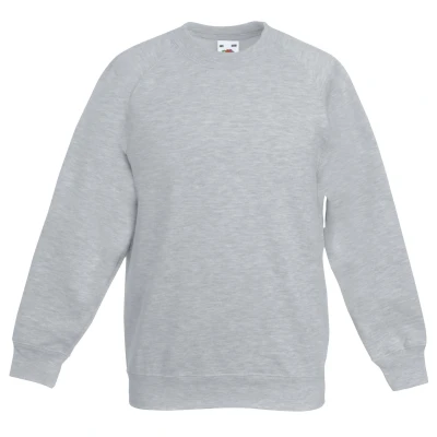 Image of Fruit of the Loom Childrens Unisex Raglan Sleeve Sweatshirt (Pack 2) (Heather Grey) Size 5 6Y