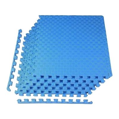 Image of BalanceFrom 1&quot; EXTRA Thick Puzzle Exercise Mat with EVA Foam Interlocking Tiles for MMA, Exercise, Gymnastics and Home Gym Protective Flooring, One Inch Thick, 24 Square Feet (Blue)
