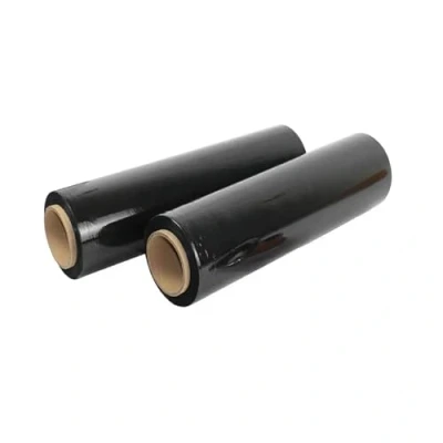 Image of Multi Use Strong Pallet Wrap Cling Film Heavy Duty Tear Resistant Stretch Packaging for Removals &amp; Warehouse High Quality 500mm x 200m (Black, 2 Rolls)