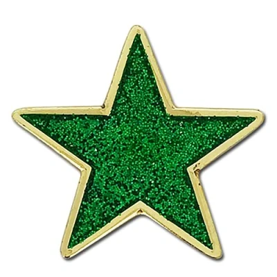 Image of Glitter Star Badge Lapel Pin (Green)