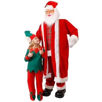 Image of 6ft Life Size Singing &amp; Dancing Santa Claus. 182 Cm Tall Father Christmas Xmas Decoration. Giant With 5 Different Songs. Claus Display Prop. One
