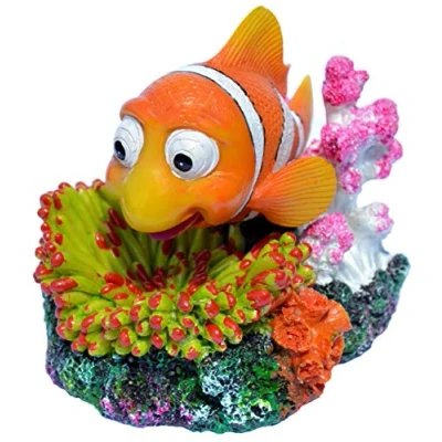 Image of Supa Air Operated Bubbler Clown Fish Aquarium/Fish Tank Ornament Realistic Detail Approx: 12.0cm(L) x 9.0cm(W) 9.5cm(H)