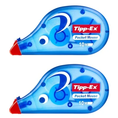 Image of 2 x Tipp ex Pocket Mouse Instant Correction Rollers 4.2mm 10M White 42709 Tippex