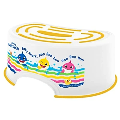 Image of Baby Shark Toilet Training Step Stool, White, One Size