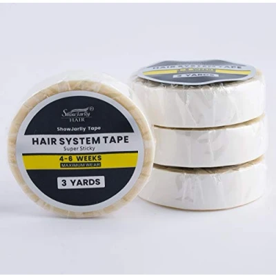 Image of ShowJarlly 1 Roll Double Sided Adhesive Lace Front Support Tape Wig White For Wig(1.2cm*3yards)