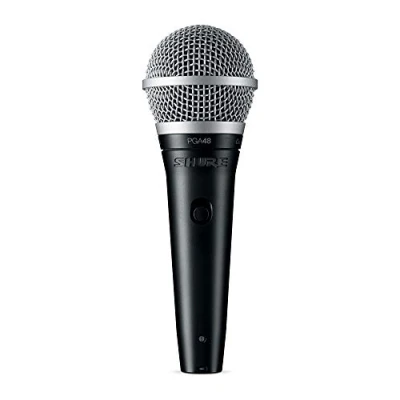 Image of Shure PGA48 Dynamic Microphone Handheld Mic for Vocals with Cardioid Pick up Pattern, Discrete On/Off Switch, 3 pin XLR Connector, 15&#039; to Cable, Stand Adapter and Zipper Pouch (PGA48 E)