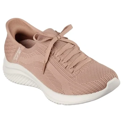 Image of Skechers Women&#039;s Zapatillas de Mujer para Caminar Ultra Flex 149710 TAN Rosa Gymnastics Shoes, Light Brown, 3 UK