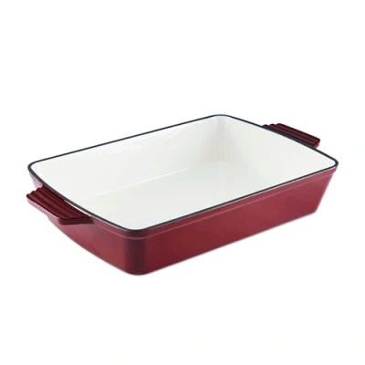 Image of Barbary &amp; Oak Foundry 39cm Cast Iron Roaster Bordeaux Red