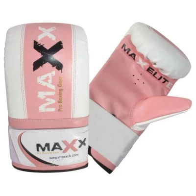 Image of Maxx Punch bag Gel Mitts Boxing Gloves Grappling 4 Colours to choose from (Pink/White)