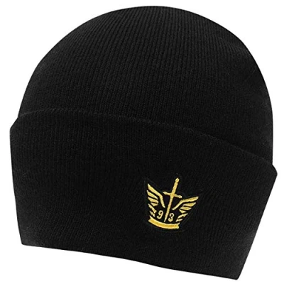 Image of Firetrap Mens Embroidered OS Cuff Beanie Headwear (Black, N)