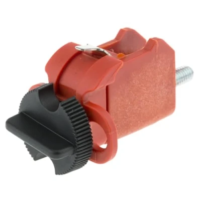Image of Brady 90853 Miniature Circuit Breaker Lockout Systems, 31.24mm x 54.9mm 24.13mm, TB, Red