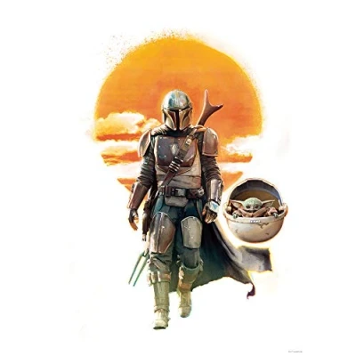 Image of Komar Star Wars Wall Picture Mandalorian The Child Family Trip Decoration, Poster, Art Print Size 30 x 40 cm WB SW 007 30x40, Colourful
