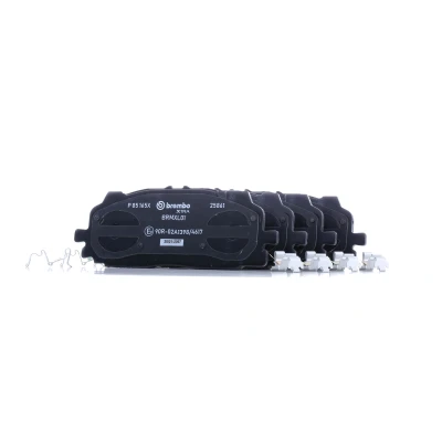 Image of 4K0698151, 4K0698151AA, 4K0698151C, 4K0698151P, 4K0698151S Brake pad set BREMBO P 85 165X prepared for wear indicator with accessories AUDI: Q7, A8