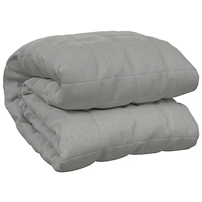Image of vidaXL Weighted Blanket Grey 200x200 cm 13 kg Fabric Bedding Anxiety