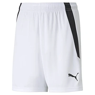 Image of puma Unisex Kids teamLIGA Shorts Jr, White Black, 128