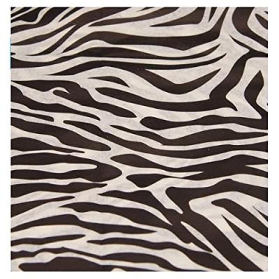 Image of 25 Sheets of Zebra Animal Print Acid Free Tissue Wrapping Paper 50x75cm