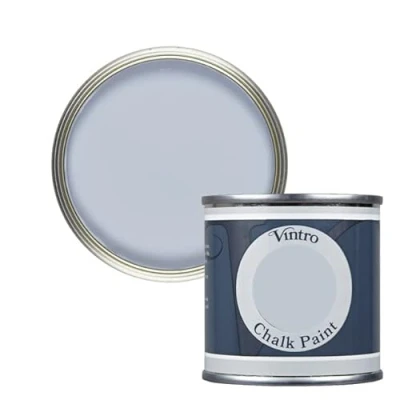 Image of Vintro Paint Sky Blue Chalk Furniture Shabby Chic Ultra Matt Finish 125ml (125ml, Georgian Blue)