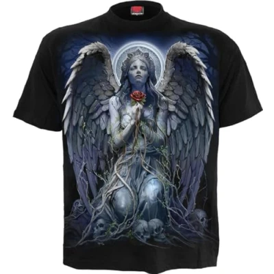 Image of Spiral Grieving Angel T Shirt Black S
