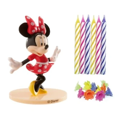 Image of dekora Birthday Cake Decoration PVC Minnie Kit with 10 Candles Attractive Design