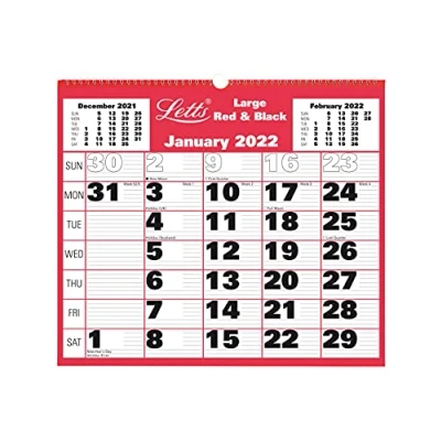 Image of Letts of London Large Month to View Calendar 2022, White, 22 TLMC
