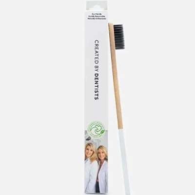 Image of Spotlight Oral Care White Bamboo Toothbrush Pack of 2