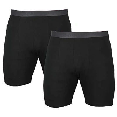 Image of Espionage Big Mens Black Panda Bamboo Boxer TWIN PACK Shorts Multipack For Sizes 2XL 3XL 4XL 5XL 6XL 7XL 8XL, Size :