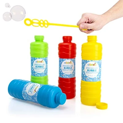 Image of abeec Premium Bubble Solution 1 Litre Mixture (4 Pack) Bubbles For Kids Wands Multipack Giant Outdoors Refill