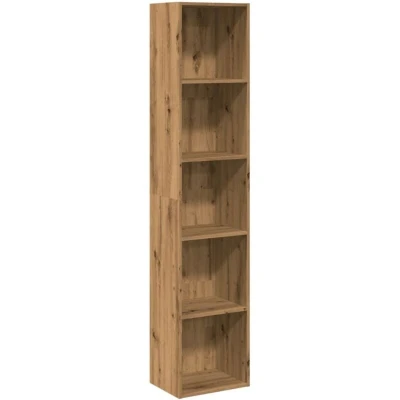 Image of vidaXL Bookcase Storage Rack Cabinet Artisian Oak Engineered Wood 40x30x189 cm for Living Room/Bedroom/Hallway