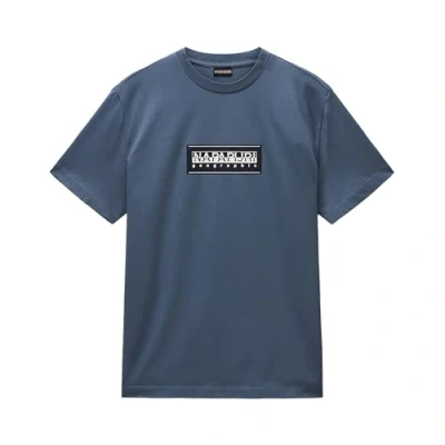 Image of Napapijri BOX Print Tshirt, Men&#039;s, Size: Small, Stormy weat grey