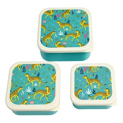 Image of Cheetah Reusable Snack Boxes (Set of 3)