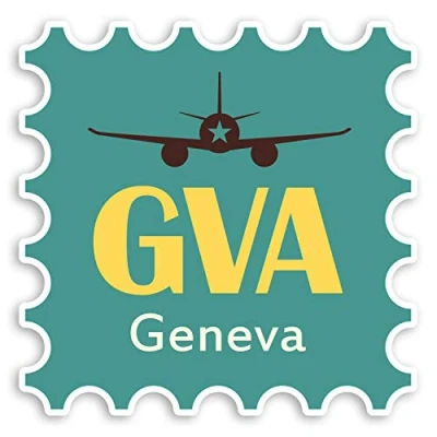 Image of 2 x 10cm GVA Geneva Airport Vinyl Stickers Switzerland Luggage Sticker #31117 (10cm Wide)