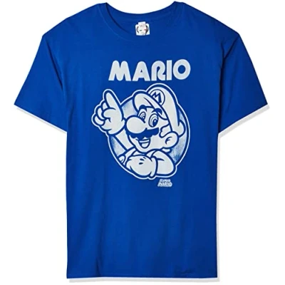 Image of Nintendo Men&#039;s So Mario T Shirt, Royal, XL