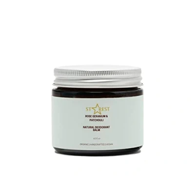 Image of Rose Geranium and Patchouli Natural Deodorant Balm, Vegan Friendly Aluminium Free, Organic Plastic Free For Men Women