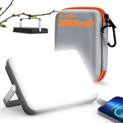 Image of Eventek LED Camping Lantern Rechargeable, 1200LM, 5 Light Modes, 20000mAh Power Bank Portable, up to 144 Hours, Emergency Light, Survival Lanterns, Floodlight for Tent, Camping, Hurricane, Hiking