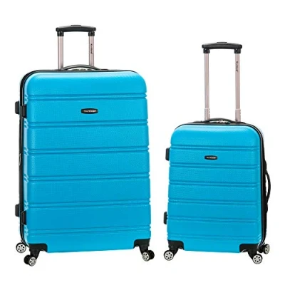 Image of Rockland Melbourne Hardside Expandable Spinner Wheel Luggage, Turquoise, 2 Piece Set (20/28)
