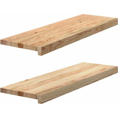 Image of vidaXL Window Sills 2 pcs Untreated 80x25x2 cm Solid Wood Oak