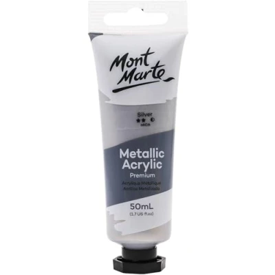 Image of MONT MARTE Metallic Acrylic Paint 50 ml, Silver