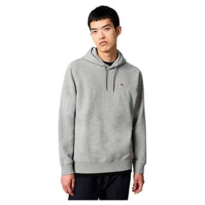 Image of Napapijri Mens Balis Fleece Hoody Medium Grey Melange XXL