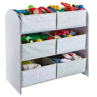 Image of Hello Home WHITE Kids Bedroom Toy Storage Unit with 6 Bins, One Size,