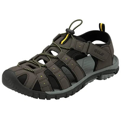 Image of Gola Men&#039;s Shingle 4 Walking Shoe, Dark Brown/Black/Sun, 11 UK