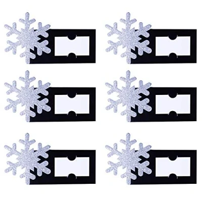 Image of Christmas Tableware Card and Silver Glitter 6 Pack Snowflake Place Cards