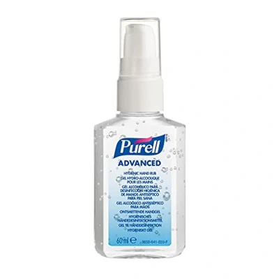 Image of PURELL ADVANCED Hand SANITISER Gel 60mL, Portable Pump Bottle. Sanitizer kill 99.99% of most common germs. 70% alcohol formulation with moisturisers