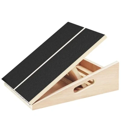 Image of Professional Wooden Slant Board, Calf Stretcher Adjustable Incline Board and Stretcher,Slant for Stretching