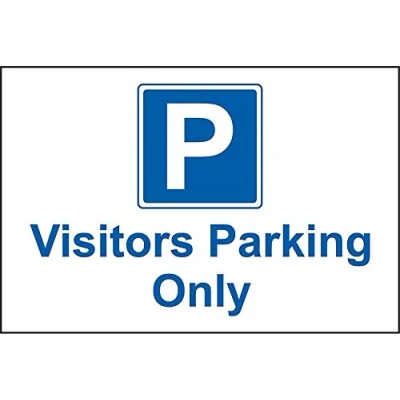 Image of Visitors Parking only sign 3mm Aluminium 400mm x 300mm
